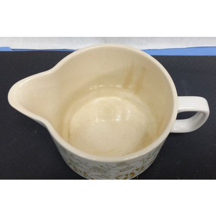 RARE Vintage 1977 Original Fleur Hornsea Gravy Jug White Gold Flowers ENGLAND
