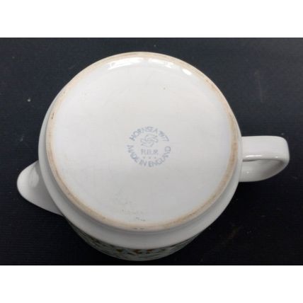 RARE Vintage 1977 Original Fleur Hornsea Gravy Jug White Gold Flowers ENGLAND