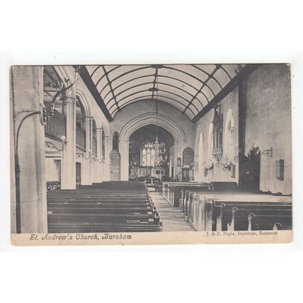 St Andrews Church Burnham-on-Sea Postcard Somerset Local Publisher J & B Pople