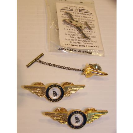 MIXED LOT OF HAT PINS - ALASKA AIRLINES JET CUFF LINK