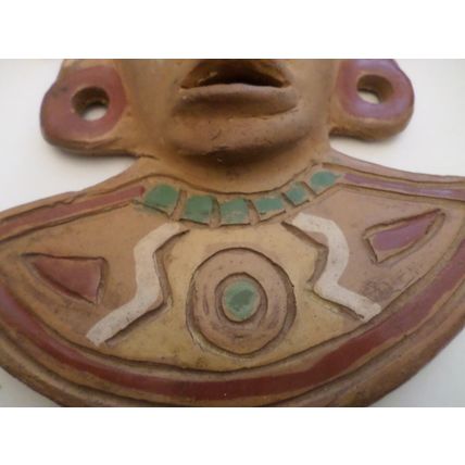 Vintage - Mayan - Mexico - Terracotta - Mask/Wall Hanging- 1980`S - Approx. 28cm