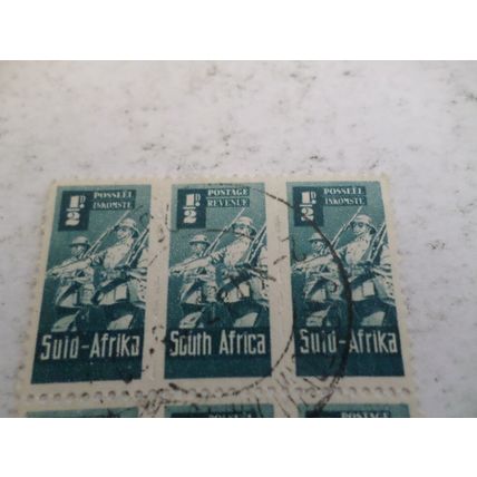 South Africa - stamps - a block of 6 - 1d stamps - 3 x South and 3 x Suid