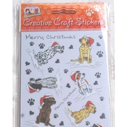 CHRISTMAS CRAFT STICKERS PEEL OFF DOG BREEDS FOR CARD MAKING OR DECORATING