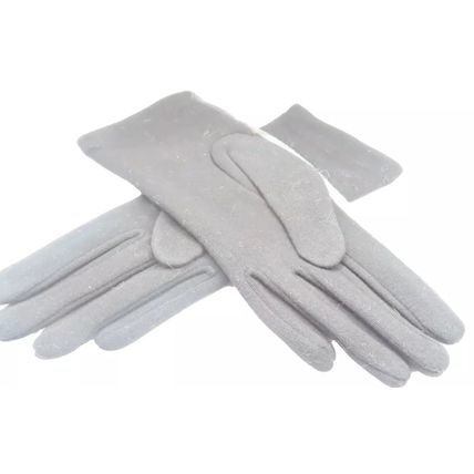 Ladies Gloves Black & Grey with Square Pattern 26.5 CM Clothing Accessory Warm