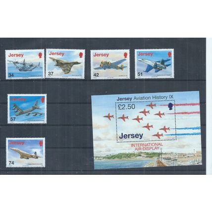 Jersey stamps. 2007 Jersey Aviation History MNH SG 1326 - MS1332 (AL002)