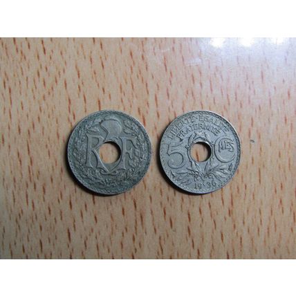 France Republic 1936 5 Centimes Coin