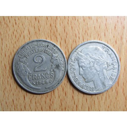 France Republic 1949 2 Francs Coin