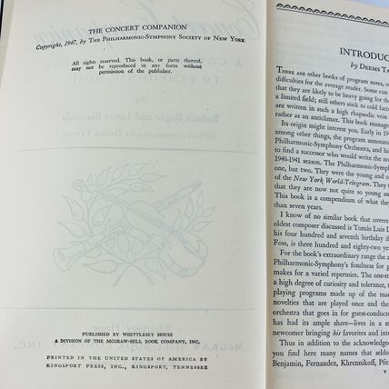 The Concert Companion - Comprehensive Guide to Symphonic Music Hardcover 1947