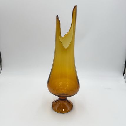 MCM LE Smith Swung Amber 15” Art Glass Vase
