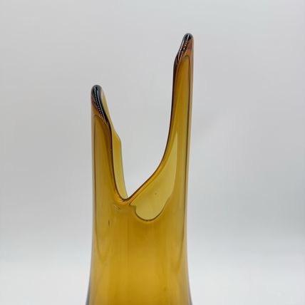 MCM LE Smith Swung Amber 15” Art Glass Vase