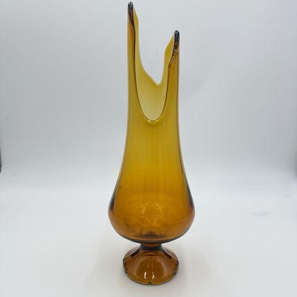 MCM LE Smith Swung Amber 15” Art Glass Vase