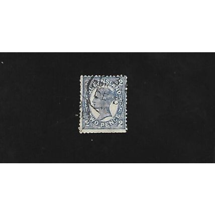 AUSTRALIA STAMP - TWO PENCE - QUEENSLAND. #AUS/35.