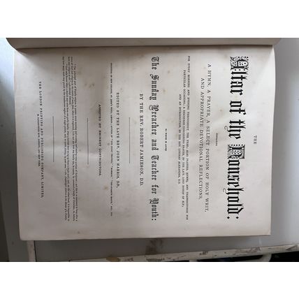 ANTIQUE BIBLE ALTAR OF THE HOUSEHOLD 1800's REV ROBERT JAMIESON HARDBACK