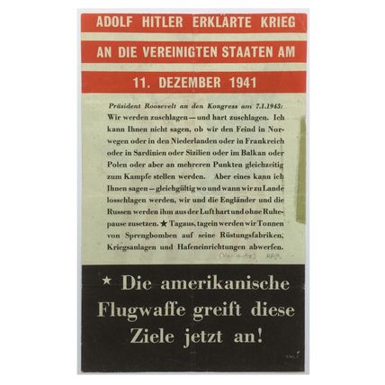 Original WW2 American Air Drop Booklet. - Code USG.5. - 1943. - Rare Variant.