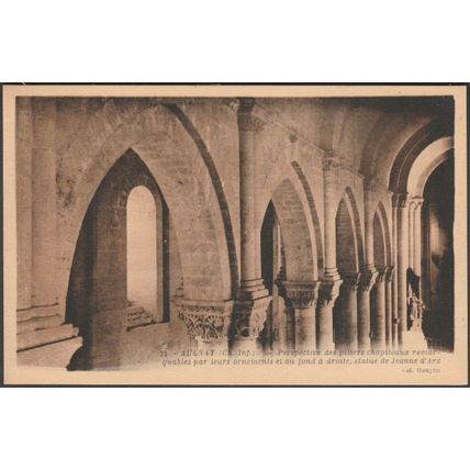 Perspective des Piliers Chapiteaux, L'Eglise, Aulnay, c1920s - Gouyon Artaud CPA