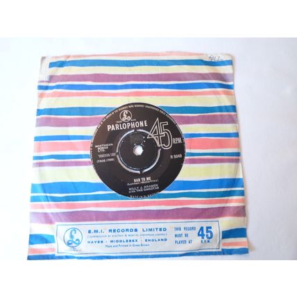 7".1963,BILLY J KRAMER & DAKOTAS.BAD TO ME. PARLO 5049.I CALL YOUR NAME.EXCELLEN