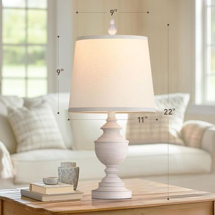 PARTPHONER Retro Table Lamps Set of 2, Bedside Lamp for Bedroom Rustic Farmhouse