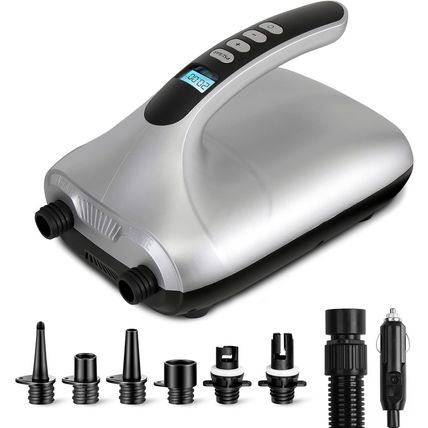 Serenelife Electric Paddle Board Pump - Portable 20 PSI Dual-Stage Air Compresso