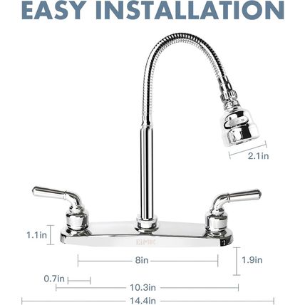 XMK All Metal RV Kitchen Faucet,Camper RV Kitchen Sink Faucet Replacement with F