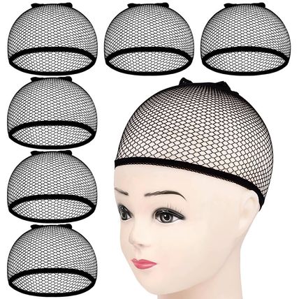 MORGLES 6PCS Wig Cap Non Slip, Black Mesh Net Wig Caps for Women Men, Kids, Weav