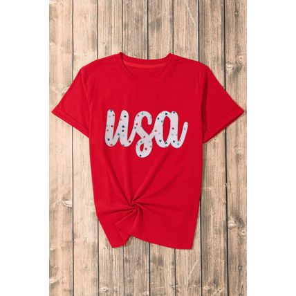 Red Starry usa Graphic Crewneck T Shirt