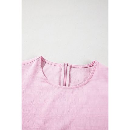 Bonbon Textured Bubble Sleeve High Waist Mini Dress