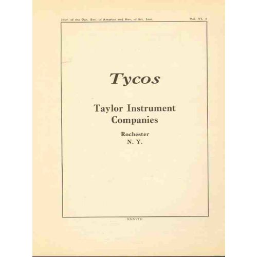 taylor instrument companies 1922 tycos vintage ad