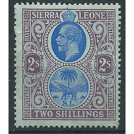 Sierra Leone 1912 SG125 2/- Blue & Purple/Blue Mounted Mint . ...