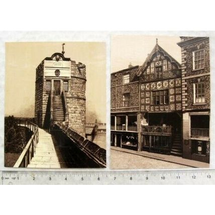 Early 1900s photos God's Providence House & King's Charles Tower, Chester