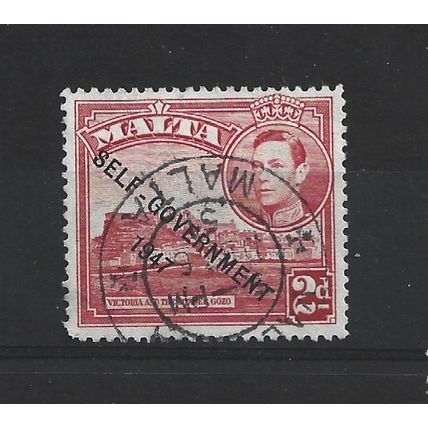 Malta.SG238 2d Victoria and Citadel,Gozo (Scarlet).Fine Used.Apr25j