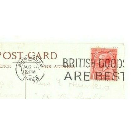 POSTCARD Even a Worm will turn + 1925 Birmingham BRITISH GOODS ARE BEST Slogan