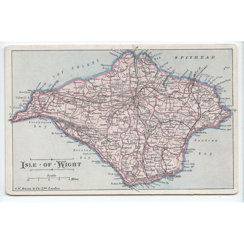 Old Isle of Wight Map Postcard G W Bacon