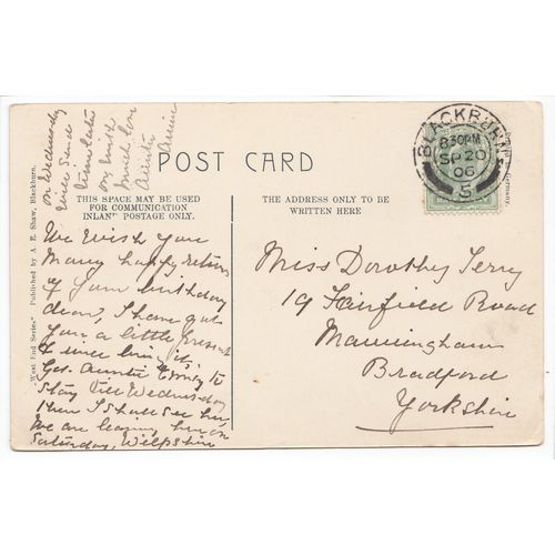 Horse Shoe Bend Balderstone Nr Blackburn Lancashire 1906 A E Shaw Postcard