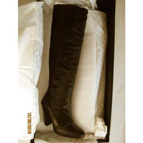 New Derek Lam 10 Crosby 4852 Womens Carmen Black Calf Hair Knee-High Boots 6 Med