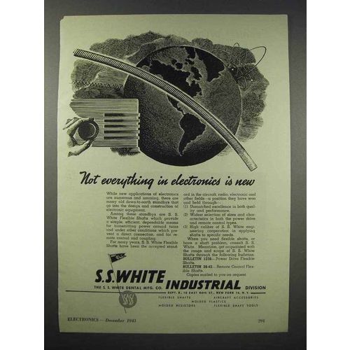 1943 S.S. White Industrial Flexible Shafts Ad