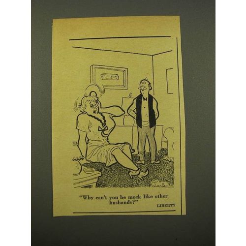 1947 Cartoon by Lawrence Lariar - Be Meek Like Husbands