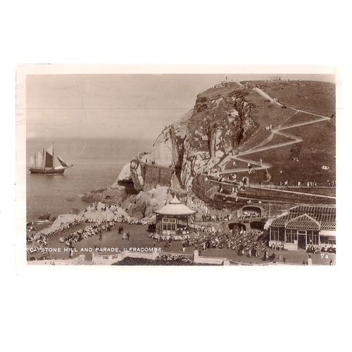 CAPSTONE HILL AND PARADE , ILFRACOMBE, DEVON used postcard RP. 1933 postmark =