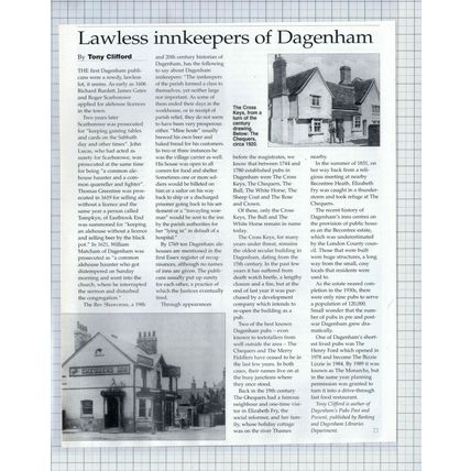 (5294) Dagenham Essex Pubs Chequers Cross Keys Scarborowe Gates Burdett - 1996