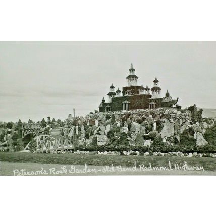 Peterson's Rock Garden RPPC Photo Postcard Redmond Oregon A1