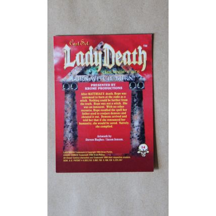 Lady Death All-Chromium Base trading Card # 14 (C) 1994 Chaos Krome comics