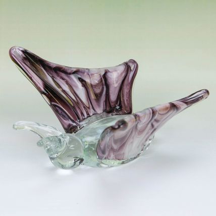 Objets D'art Glass Butterfly with Purple Wings 5.5 CM - Gift Boxed