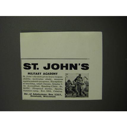 1957 St. John's Military Academy Advertisement
