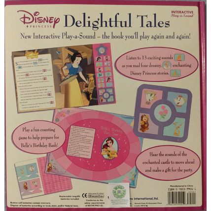 DISNEY INTERACTIVE PLAY-A-SOUND PRINCESS DELIGHTFUL TALES 4 STORIES + GAME BOARD