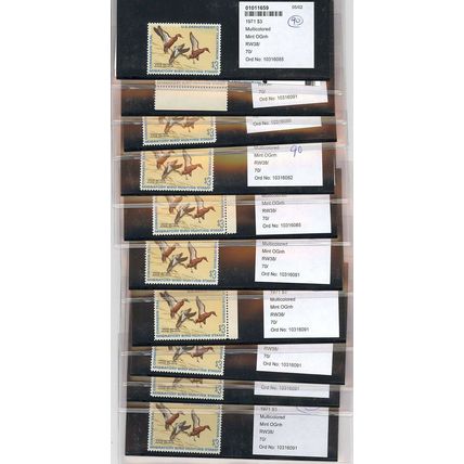 RW38, WHOLESALE LOT OF 10 - ALL XF OG NH PSE GRADED 90