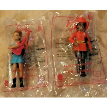 2019 Happy Meal Barbie Musician #5 & Barbie Firefighter #6 Brand New Sealed Pack