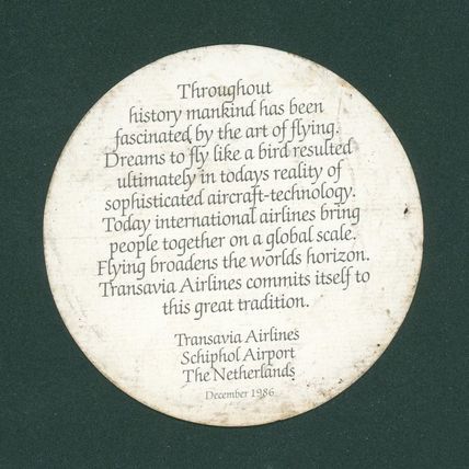 Serie penningen (Dubbel) Jits Bakker : Jubileum Transavia Holland Airlines, 1983