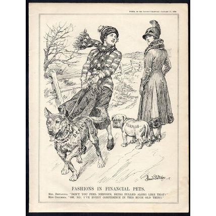 FASHIONS IN FINANCIAL PETS 1934 John Bernard Partridge PUNCH CARTOON PAGE