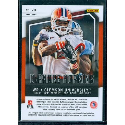 2015 Panini Prizm Draft Picks Prizms #29 DeAndre Hopkins