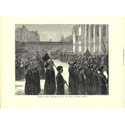 GENERAL SCHENCK - BLUE COAT BOYS 1872 Horace Harral VICTORIAN ENGRAVING