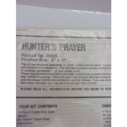 Better Homes Gardens Counted Cross Stitch Kit Bird Hunters Prayer
